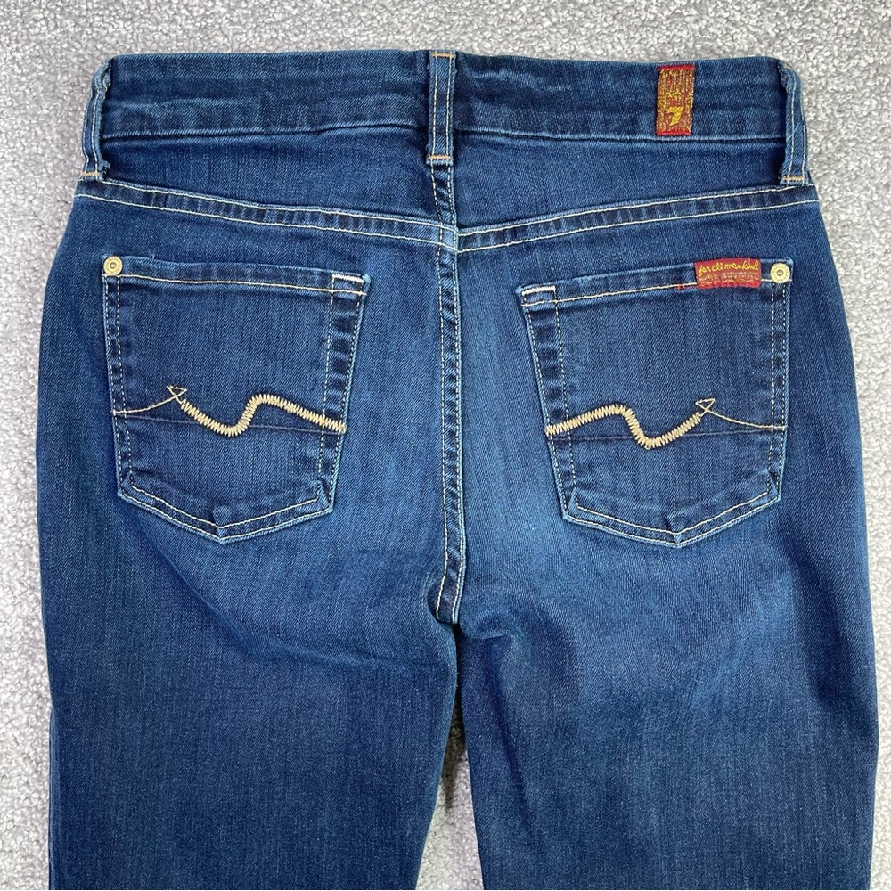 7 For All Mankind Jeans Women’s 25 Blue Kimmie Bootcut Low Rise Dark Wash - Picture 4 of 13